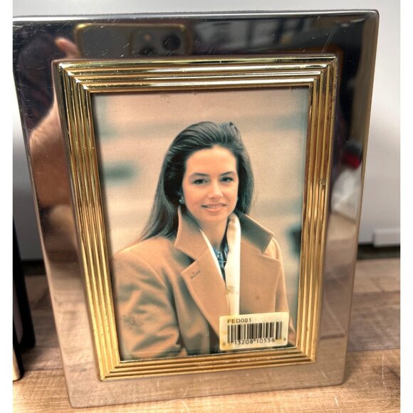 Set Of Two Silverplated Photo Albums With Goldtone Accents Velvet Cover - Picture 3 of 8